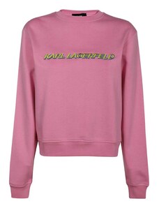 KARL LAGERFELD Φουτερ Future Logo Crop Sweatshirt 225W1804 541 candy pink