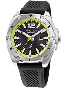 NAUTICA Tin Can Bay - NAPTCS222 Silver case with Black Rubber Strap