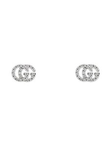 GUCCI GG Running stud earrings Σκουλαρίκια 18k λευκός ΧΡΥΣΟΣ ΜΕ ΜΠΡΙΓΙΑΝ -