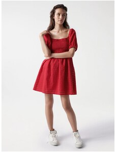 Κόκκινο Κοντό Φόρεμα με Μπαλόνια Μανίκια Salsa Jeans Aruba - Γυναικεία