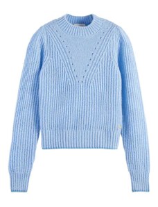 MAISON SCOTCH Πουλοβερ Fuzzy Knitted Sweater With Puffy Sleeves 167940 SC0112 sky blue