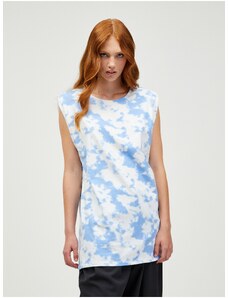 Μπλε-Λευκό Μοτίβο Μακρύ T-Shirt Pieces Tabbi - Γυναικεία