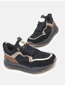 INSHOES Sneakers με διπλή σόλα και συνδυασμό υλικών Μαύρο