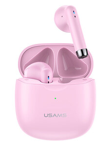 USAMS earphones IA04 με θήκη φόρτισης, True Wireless, Φ13mm, ροζ