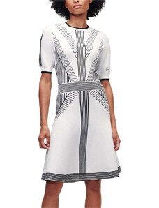 KARL LAGERFELD Φορεμα 3/4 Sleeve Knit Dress 226W1350 101 white/black
