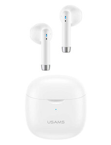 USAMS earphones IA04 με θήκη φόρτισης, True Wireless, λευκά