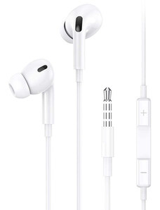 USAMS earphones με μικρόφωνο EP-41, 3.5mm, 10mm, 1.2m, λευκά