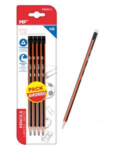 UMIDIGI MP ξύλινο μολύβι με γόμα PE301-3, τρίγωνο, HB, 12τμχ