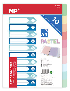 UMIDIGI MP χρωματιστά διαχωριστικά φύλλα A4 PC119P, πλαστικά, 10τμχ