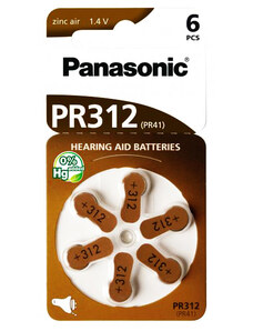 UMIDIGI PANASONIC μπαταρίες ακουστικών βαρηκοΐας PR312, mercury free, 1.4V, 6τμχ