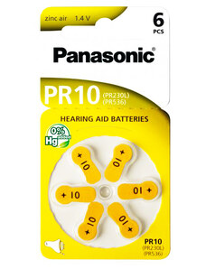 UMIDIGI PANASONIC μπαταρίες ακουστικών βαρηκοΐας PR10, mercury free, 1.4V, 6τμχ
