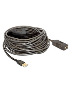 DELOCK καλώδιο USB 2.0 αρσενικό σε θηλυκό 82689, active, 15m, μαύρο