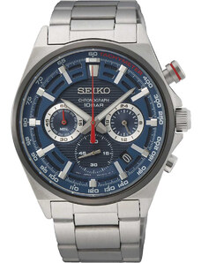 SEIKO Racing Sports Chronograph - SSB407P1 Silver case with Stainless Steel Bracelet
