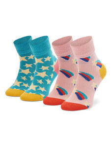 Σετ ψηλές κάλτσες παιδικές 2 τεμαχίων Happy Socks