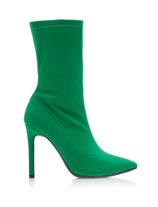 TSOUKALAS Μποτάκια πράσινα λύκρα κάλτσα με φερμουάρ μυτερά