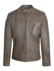 Prince Oliver Racer Jacket Λαδί 100% Leather (Modern Fit)