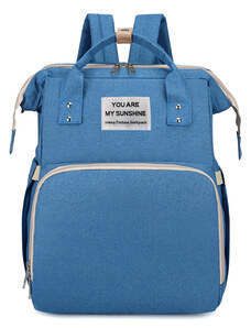 UNBRANDED 2 in 1 τσάντα πλάτης και παιδικό κρεβατάκι TMV-0052, αδιάβροχη, μπλε