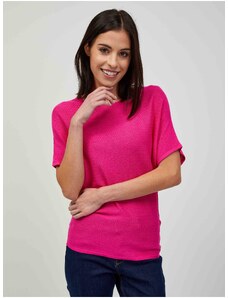 Σκούρο ροζ ελαφρύ κοντομάνικο πουλόβερ ORSAY - Γυναικεία