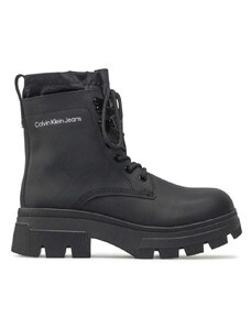 CALVIN KLEIN Μποτακια Chunky Combat Laceup Hiking YW0YW00739 BDS Black