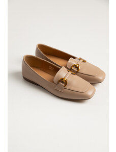 LOVEFASHIONPOINT Loafers Γυναικεία Χακί Δερματίνη