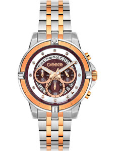 BREEZE Divinia Crystals Chronograph - 712311.5, Silver case with Stainless Steel Bracelet