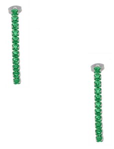 AMOR AMOR Σκουλαρίκια Από Ανοξείδωτο Ατσάλι Με Πράσινα Ζιργκόν MI48403
