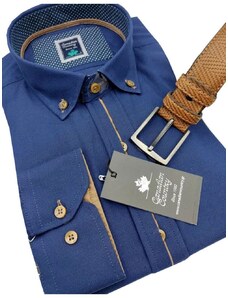 CANADIAN COUNTRY Ανδρικό μπλέ μακρυμάνικο πουκάμισο 4400-3, Χρώμα Μπλέ, Μέγεθος M