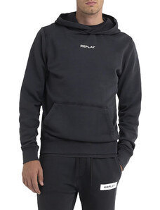 Replay Hooded Sweater With Logo-Black