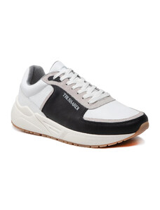 Trussardi Notos White/Black Ανδρικά Δερμάτινα Sneakers Λευκό/Μαύρο (77A00467 9Y099997 W755)
