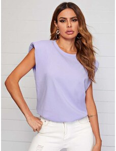 OEM Όμορφη λιλά αμάνικη μπλούζα με pad στον ώμο lilac
