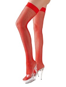 Cottelli LEGWEAR Κόκκινες Κάλτσες Σιλικόνης Δίχτυ
