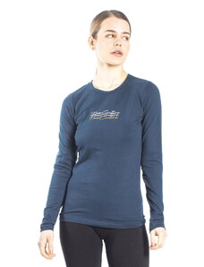 Γυναικεία Μακρυμάνικη Μπλούζα Λεπτής Ύφανσης με Τύπωμα Paco & Co 2287801 ΣKOYPO MΠΛE