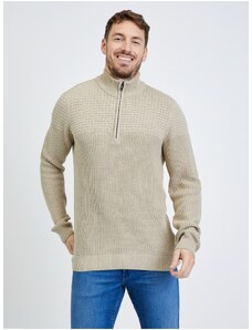 Ανδρικό Μπεζ Ribbed Sweater Blend - Ανδρικά