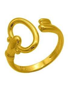 AMOR AMOR Δαχτυλίδι Από Ορείχαλκο Επιχρυσωμένο 24Κ Κλειδί PF37412