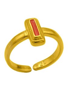 AMOR AMOR Δαχτυλίδι Από Ορείχαλκο Επιχρυσωμένο 24Κ Minimal PF37426