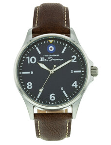 BEN SHERMAN The Original - BS068BR Silver case with Brown Leather Strap