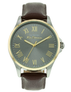 BEN SHERMAN The Original - BS067BR Silver case with Brown Leather Strap