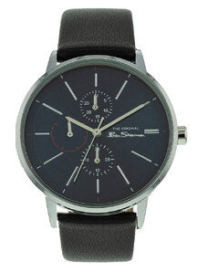 BEN SHERMAN The Original - BS062U , Silver case with Black Leather Strap