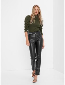 GAP Μπεζ High Rise Faux-Leather Vintage Slim Jean Παντελόνι