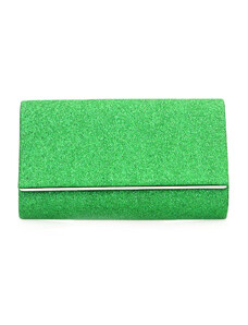 TSOUKALAS Τσάντα φάκελος πράσινη λούρεξ με μεταλλικές λεπτομέρειες και αλυσίδα