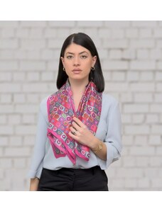 Ancient Greek Scarves Bright fuchsia square silk scarf