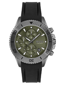 BOSS Admiral Chronograph - 1513967, Grey case with Black Rubber Strap