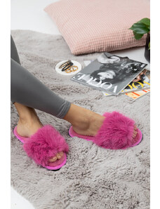 LOVEFASHIONPOINT Fluffy Slippers Γυναικείες Φούξια