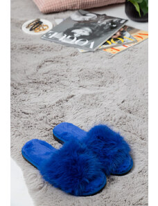 LOVEFASHIONPOINT Fluffy Slippers Γυναικείες Μπλε