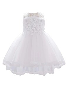 Meng Baby Λευκό - Φορεματάκι Παιδικό Elegant - 2-4 Χρονών EU100