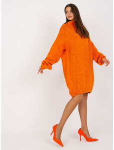 Fashionhunters Πορτοκαλί πλεκτό φόρεμα