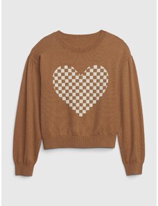 GAP Παιδικό πουλόβερ με καρό καρδιά - Κορίτσια