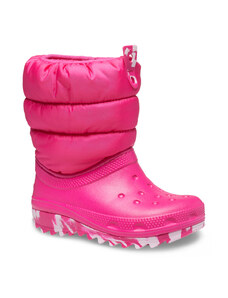 Crocs Classic Neo Puff Boot T Kids Candy Pink - Παιδικές Ανατομικές Γαλότσες Ροζ (207683-6X0)