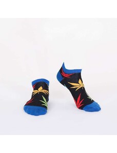 FASARDI Μαύρες κοντές γυναικείες κάλτσες με χρωματιστά φύλλα