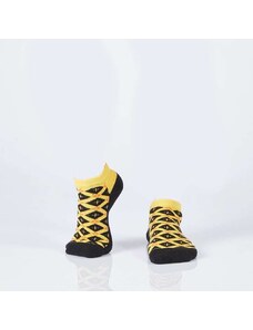 FASARDI Μαύρες κοντές ανδρικές κάλτσες με μοτίβο